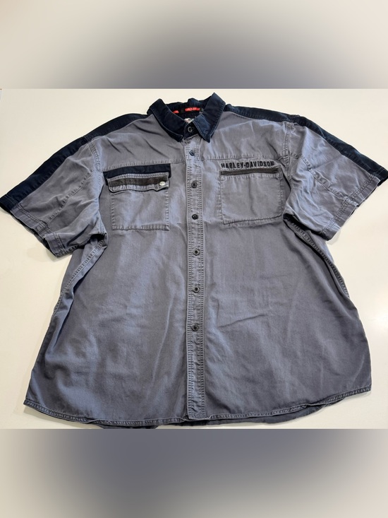 Harley-Davidson Other - HARLEY DAVIDSON MOTORCYCLES MENS SIZE XXL MECHANICS SHIRT GRAY BLACK COTTON